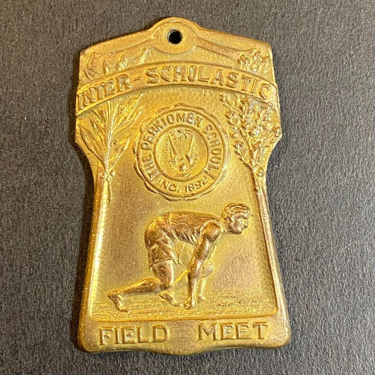 The Perkiomen School Inter-Scholastic Field Meet Medal Pendant 42mm c1920's-40?