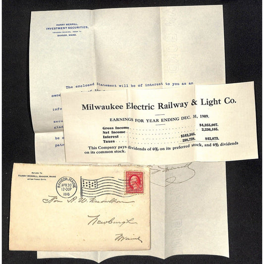 Milwaukee Electric Railway & Light Co. 1910 Knowlton* 1909 Earnings Report
