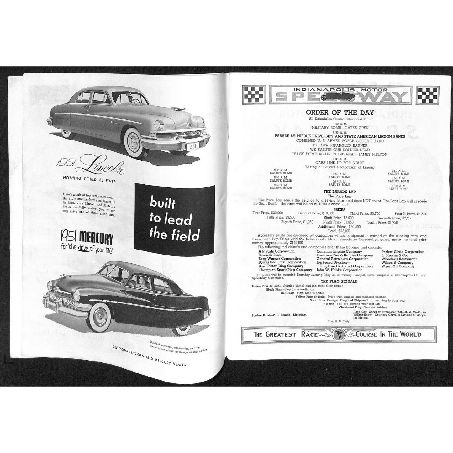 1951 Indianapolis 500 Program Racing 92pp 7.8oz