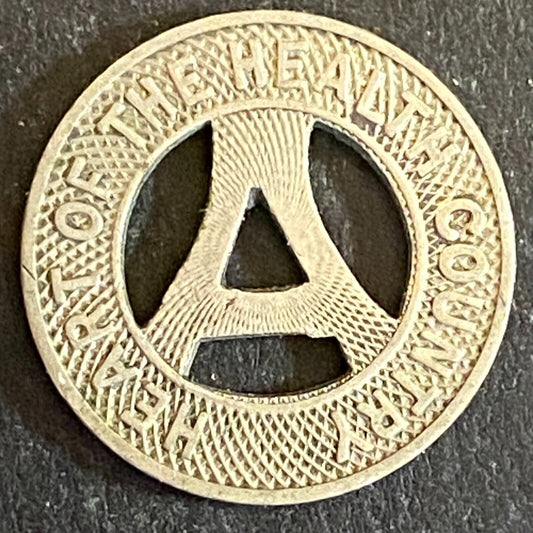 Albuquerque Bus Co. "Health Country" Transit Token 16mm VGC Hanging "A" (#23)
