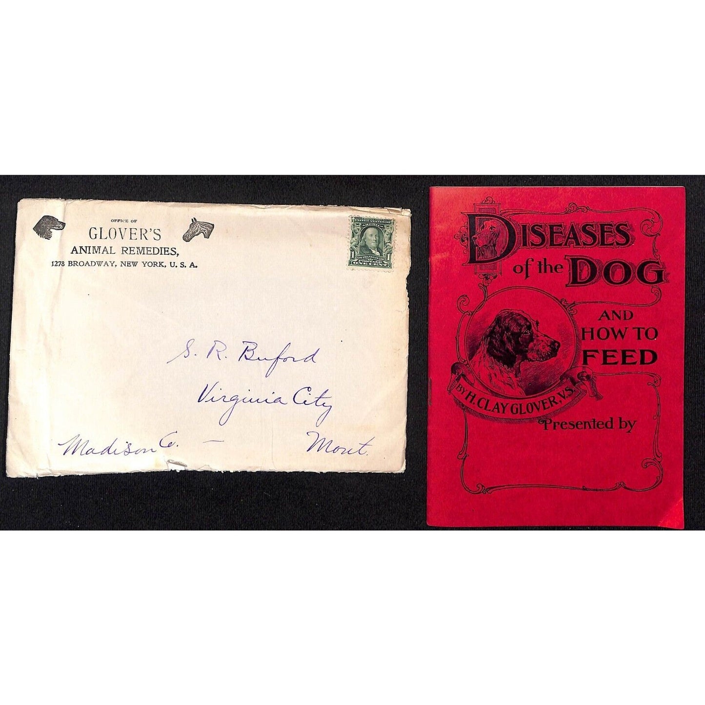 c1900-1908 Glover's Animal Remedies "Diseases of the Dog" Booklet 30pp Buford*