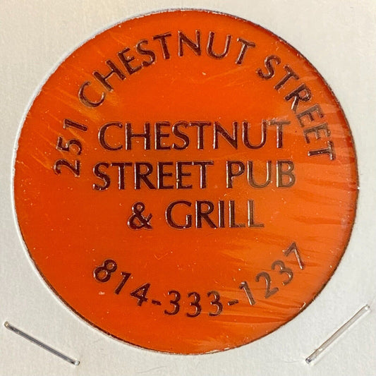 Meadville, PA Chestnut Street Pub & Grill c1990's Plastic Token "Bottle Beer"