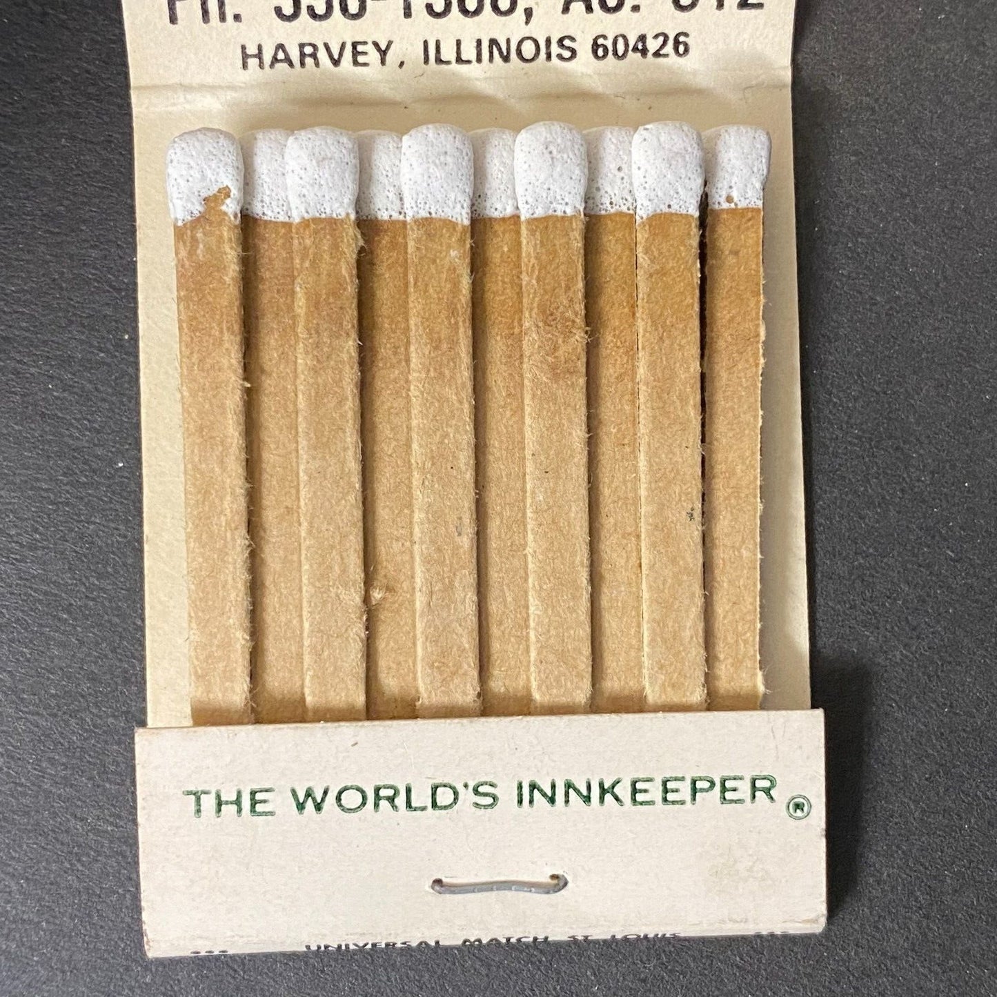 Holiday Inn Holidex Computer Chicago South Harvey Full Matchbook c1974-80's VGC