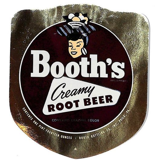 Booth's Root Beer Booth Bottling Philadelphia Foil Bottle Label c1940s-50s
