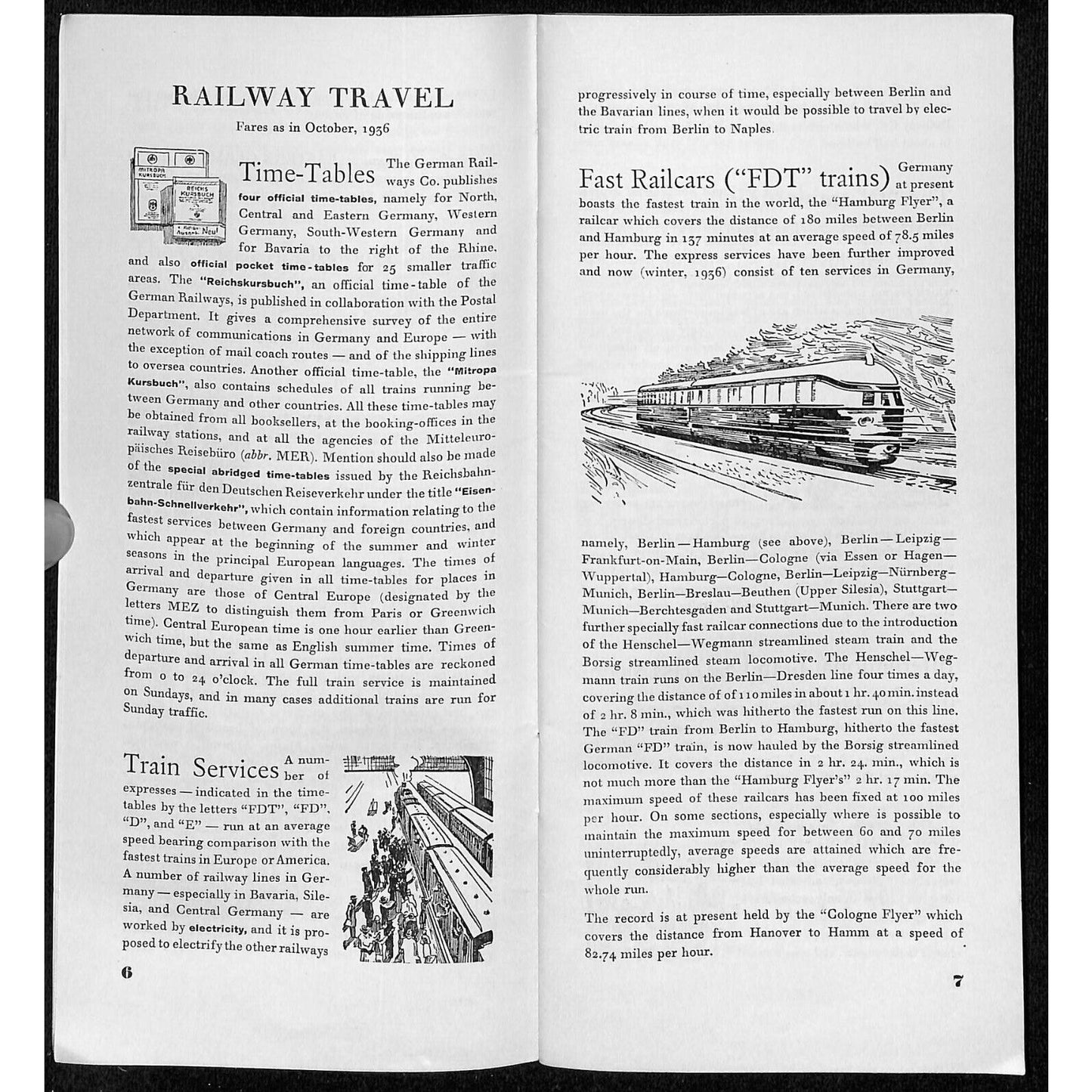 1937 "Travel in Germany" Travel Brochure 51pp w/ 16 3/4" x 19 1/2" FO Map