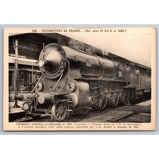 French Railroad RPPC* Postcard Locomotive 3357 Series 11 S.3/5 c1900 A. Gauthier