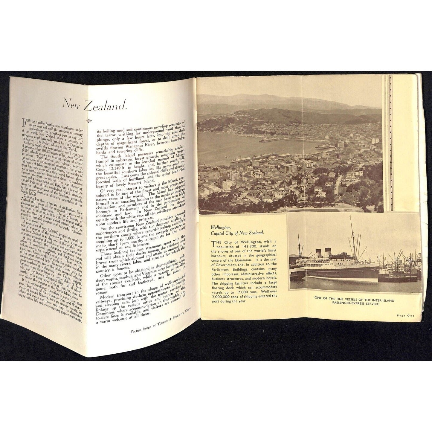 New Zealand "Scenic Playground of the Pacific" Pictorial Travel Guide 32pp c1933