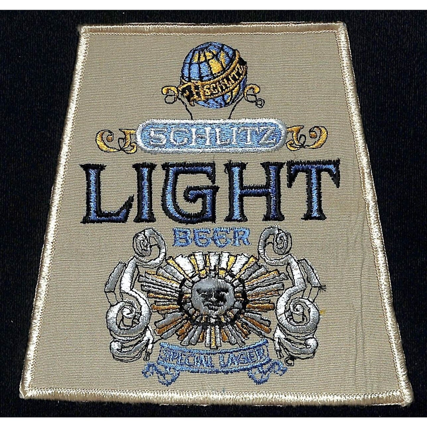 Schlitz Light Beer Patch Vintage Large 5 1/2" x 5 1/2" VGC c1980's (#3)