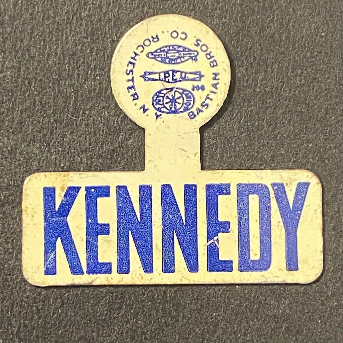 "Kennedy" Election Campaign Steel Fold Over Pin Small 7/8"