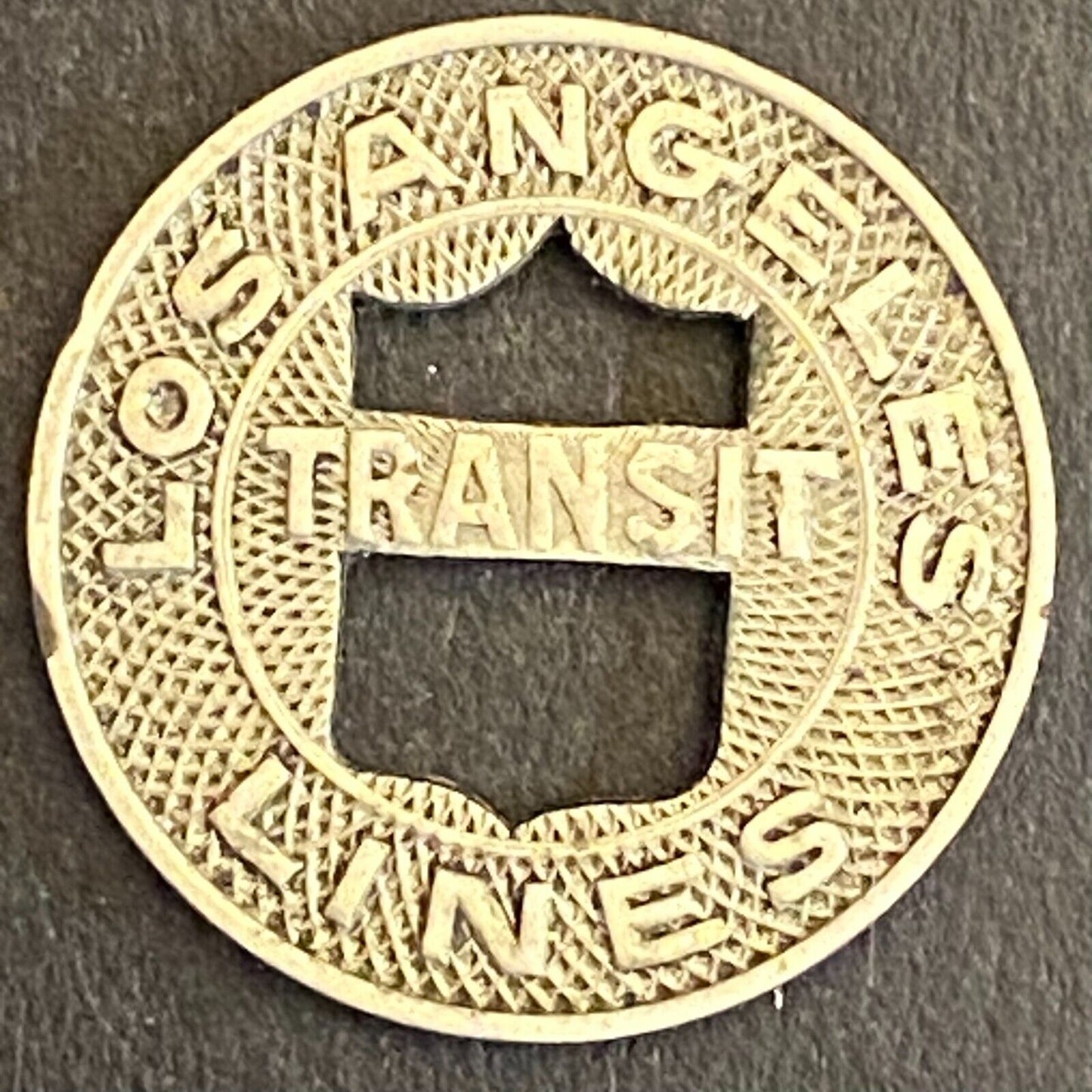 Los Angeles Transit Lines G/F One Fare Transit Token Shield 16mm