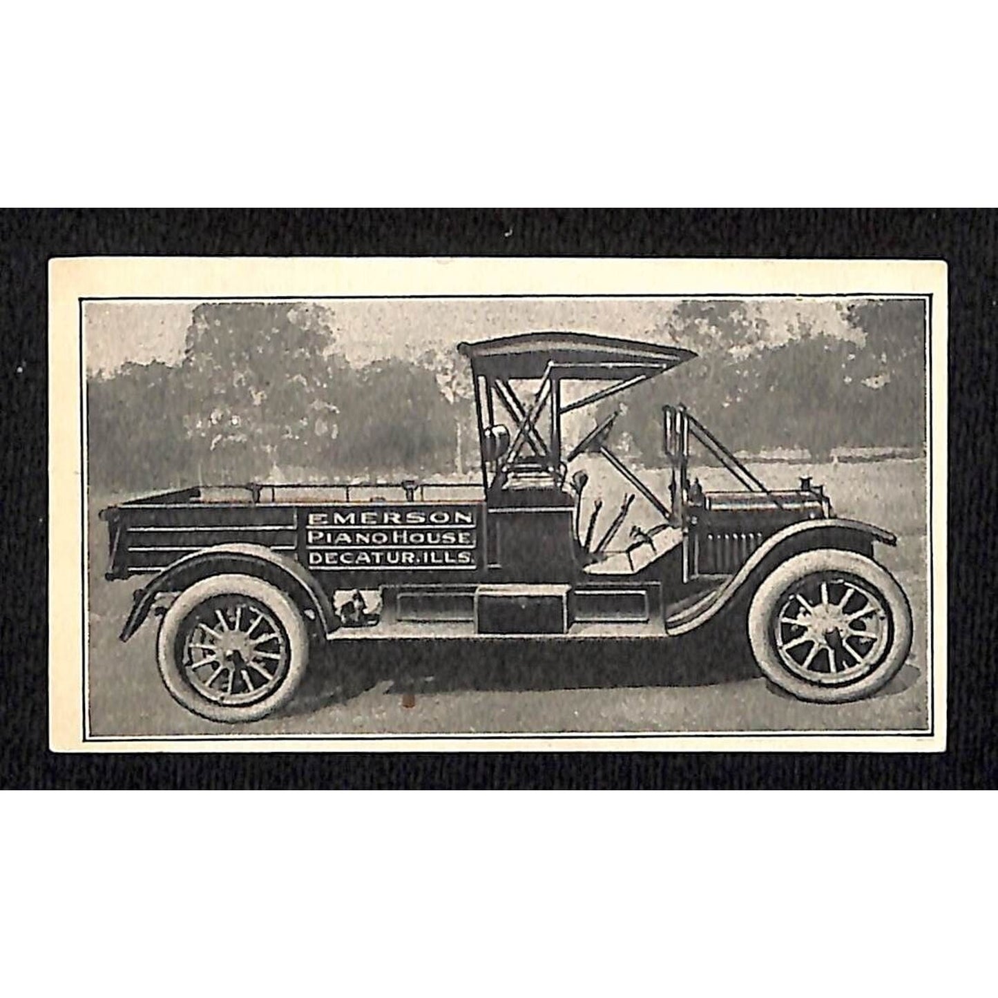 Emerson Piano House Decatur Fred H. Wismer c1916-20's Business Card Pickup Truck