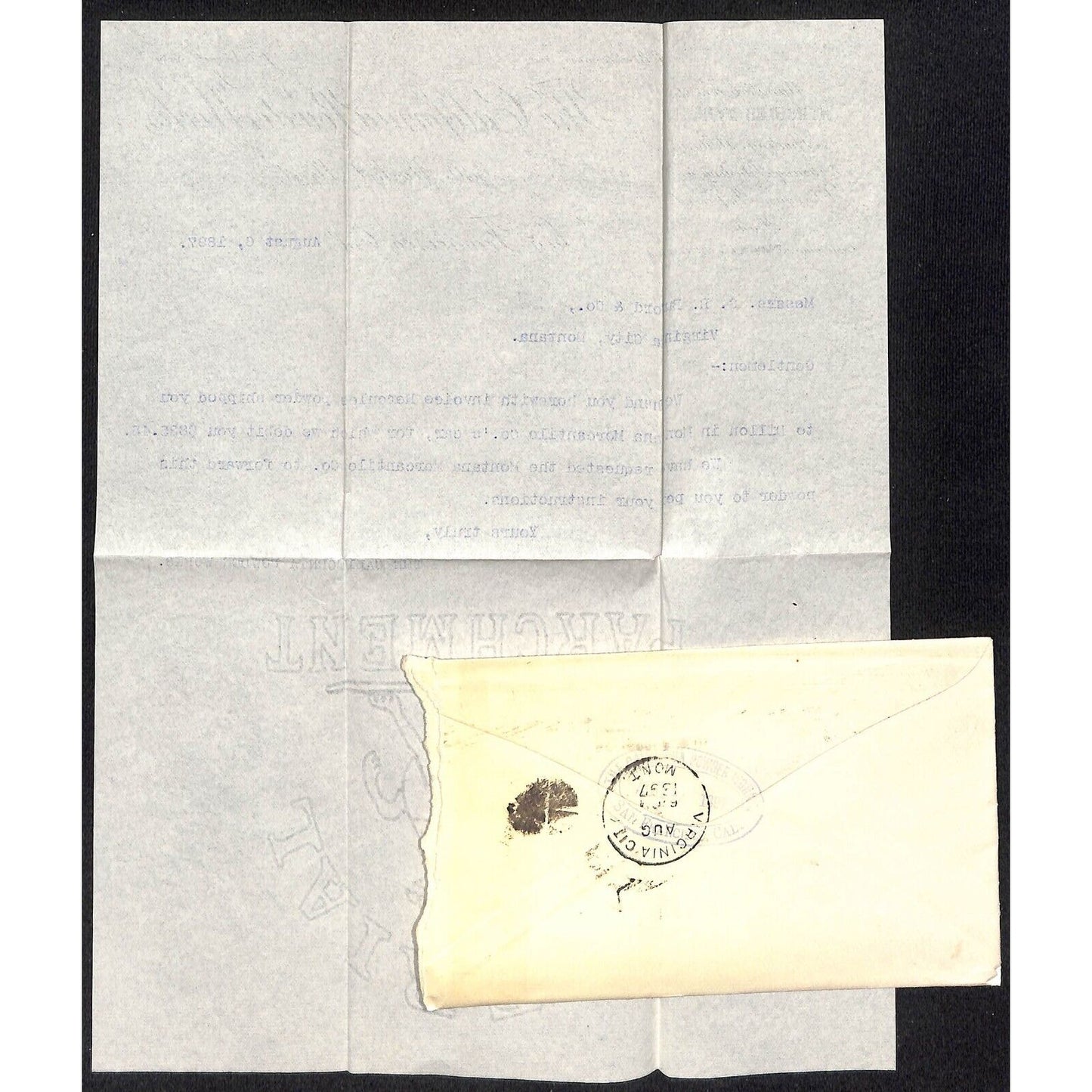California Powder Works Aug 1897 Letterhead + Cover S.R. Buford Virginia City MT