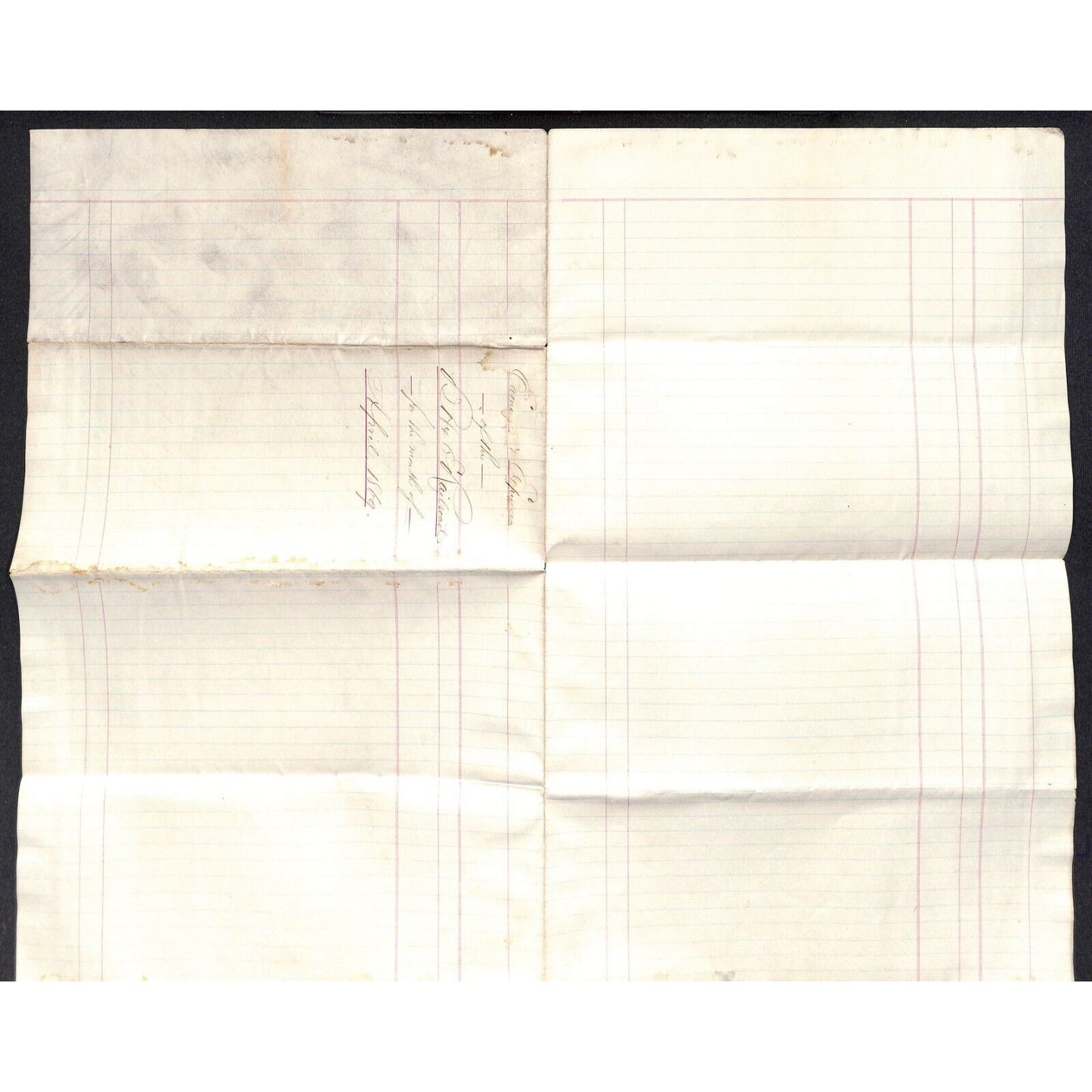 Buffalo & Erie Railroad B&E April 1869 Earnings and Expenses Report Sheet Scarce