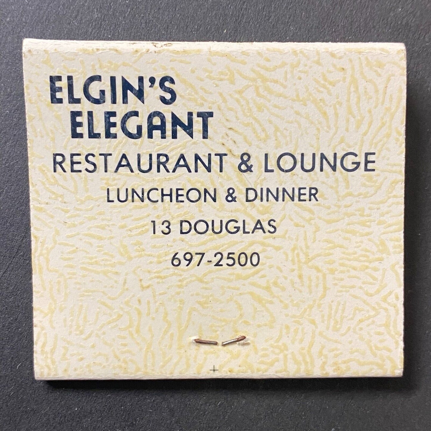 "Tiffany's of Elgin" Restaurant & Lounge Full Matchbook c1960's-74 Scarce VGC
