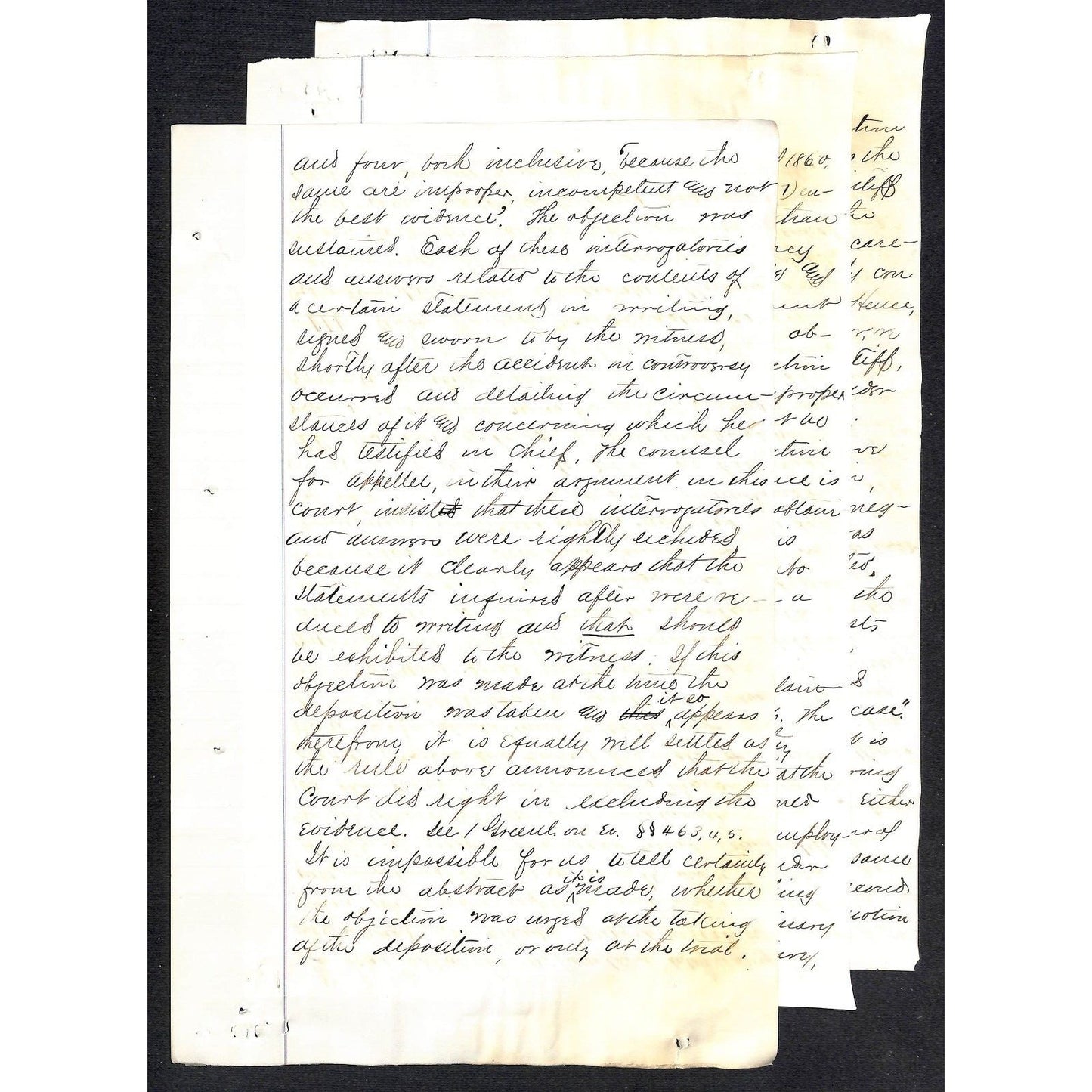 1874 4pp ALS Legal Document vs CRI&P RR Appeal of $7375 Judgement for Plaintiff
