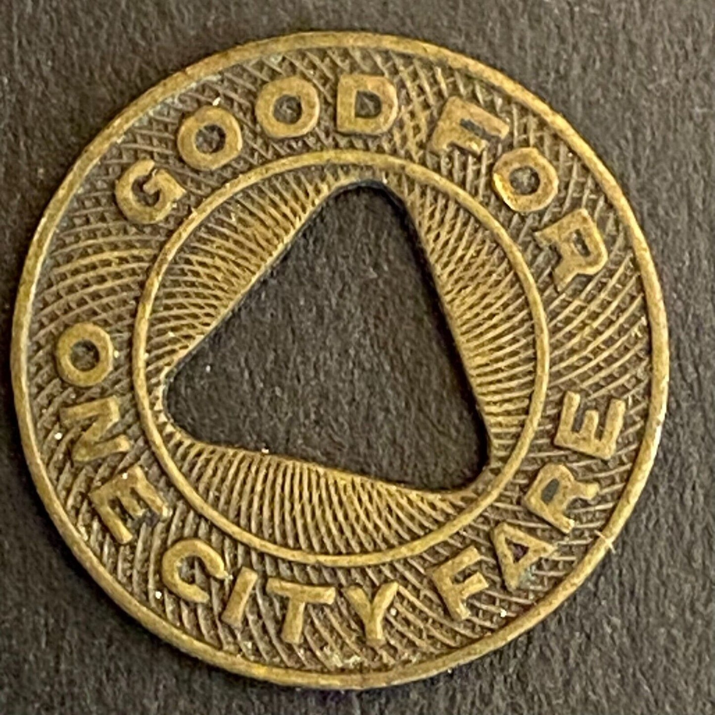 Denver Tramway Corp City Lines G/F One City Fare Transit Token 16mm (#13)