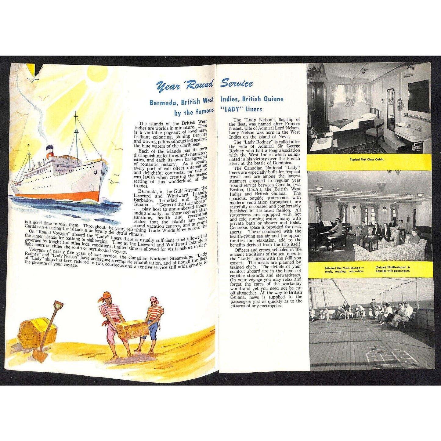 Canadian National West Indies Steamships Cruises c1948 Brochure 16pp