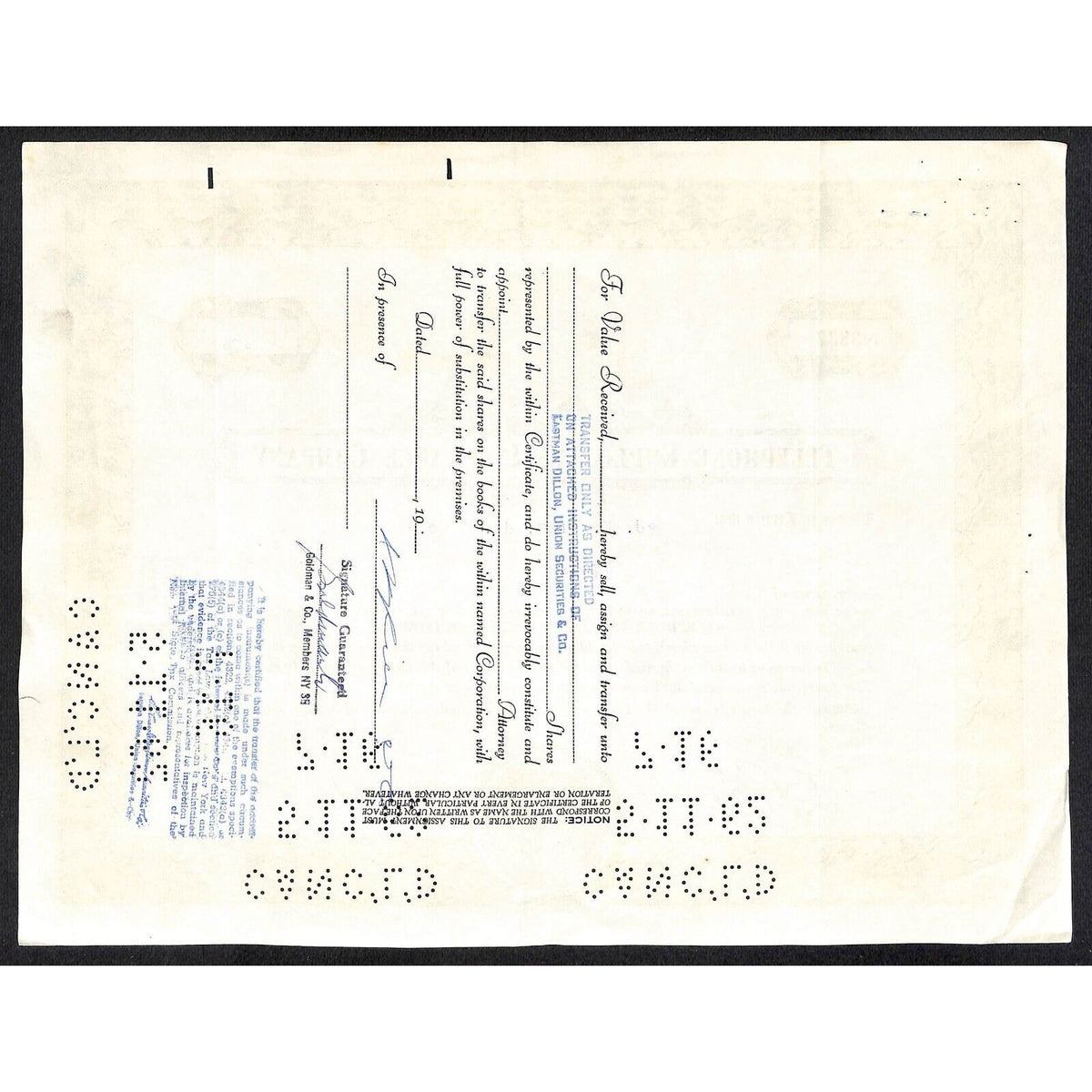 Telephone Employees Insurance Co. 1962 Stock Certificate J.K. Rice Jr. & Co.