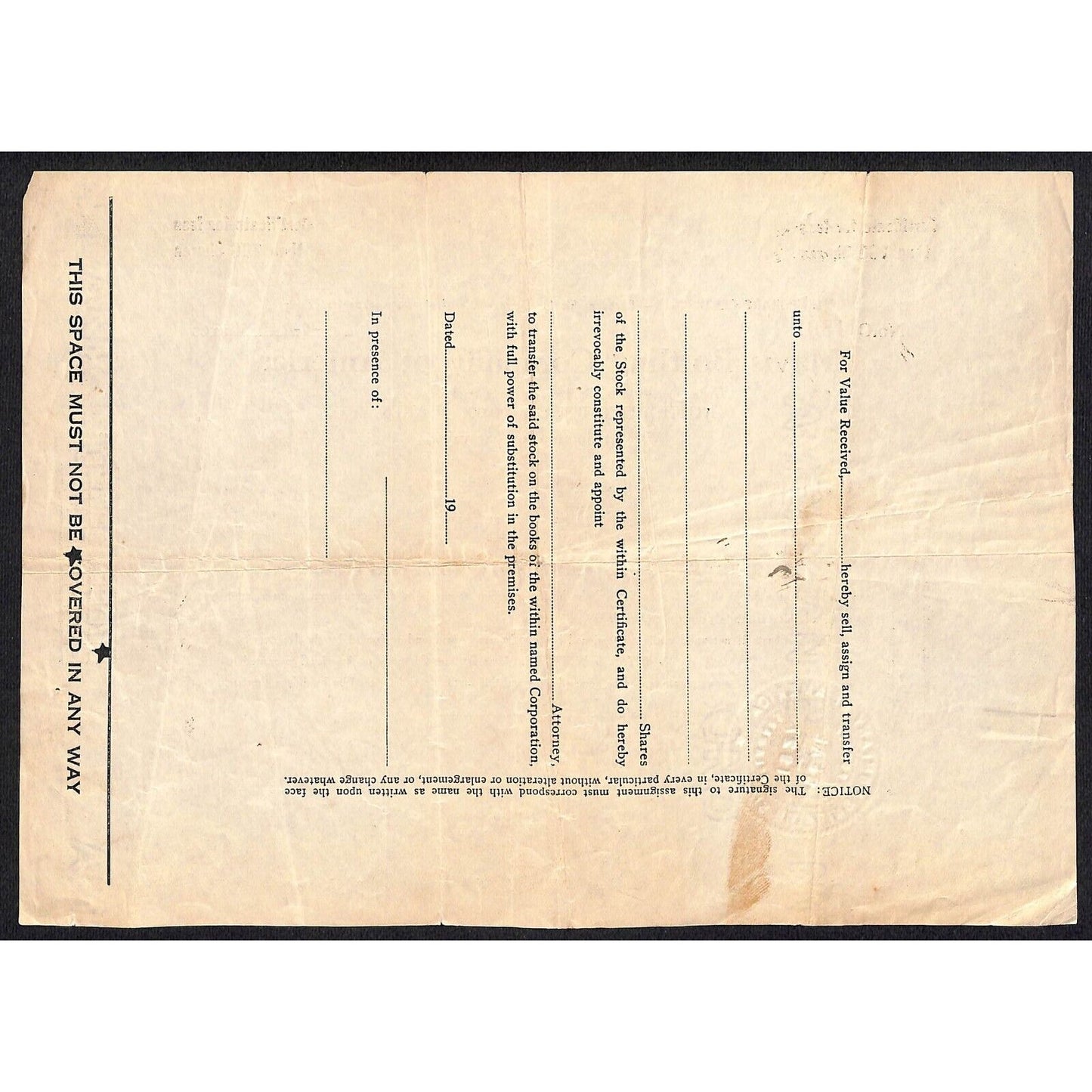 Mavis Bottling Co. of America - Pepsi* 1928 Stock Certificate Mrs. Sarah Enders