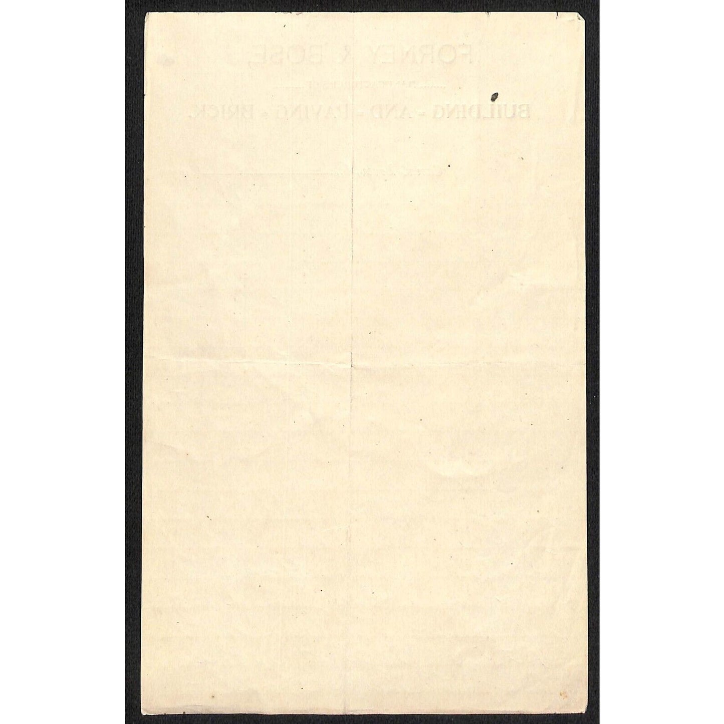 Forney & Bose Building and Paving Brick 1897 Canal Dover, OH Letterhead 1st pp
