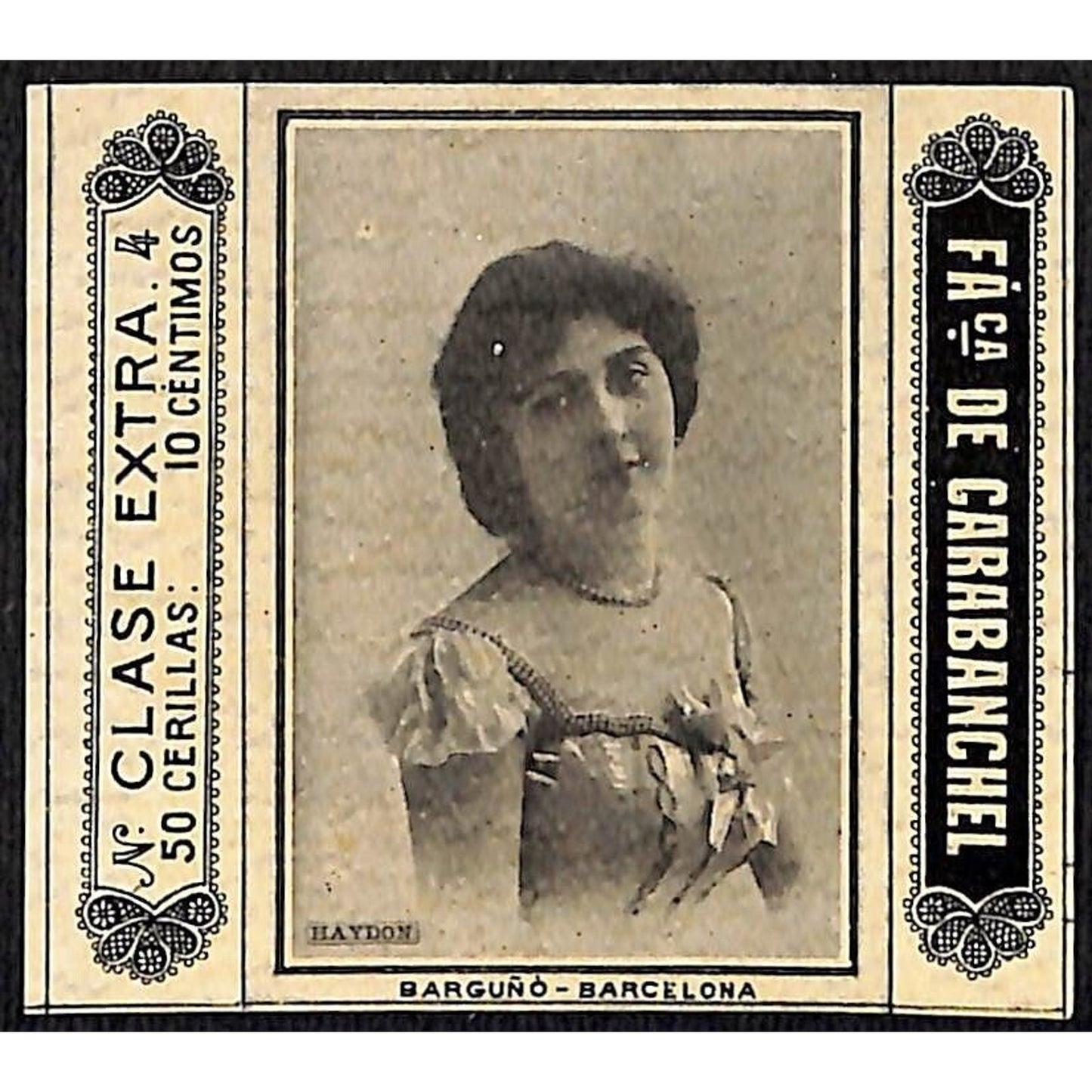 Ethel ? Haydon Stage Actress Barcelona c1920's Matchbox Label VGC