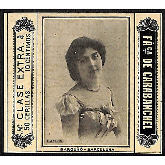 Ethel ? Haydon Stage Actress Barcelona c1920's Matchbox Label VGC