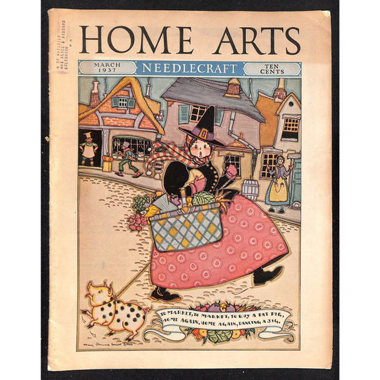 Home Arts Needlecraft Magazine March 1937 33pp Tons of Ads Good Condition