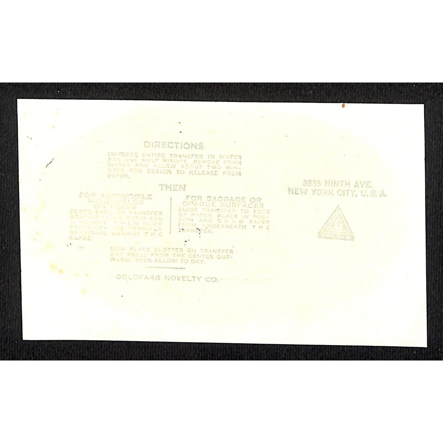 Monticello Charlottesville c1950's-60's Goldfarb Novelty Water Transfer Decal