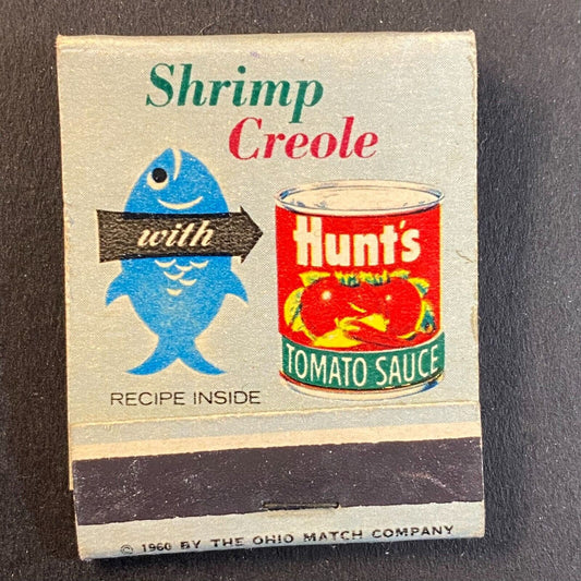 Hunt's Tomato Sauce w/ Shrimp Creole c1960 Full Matchbook