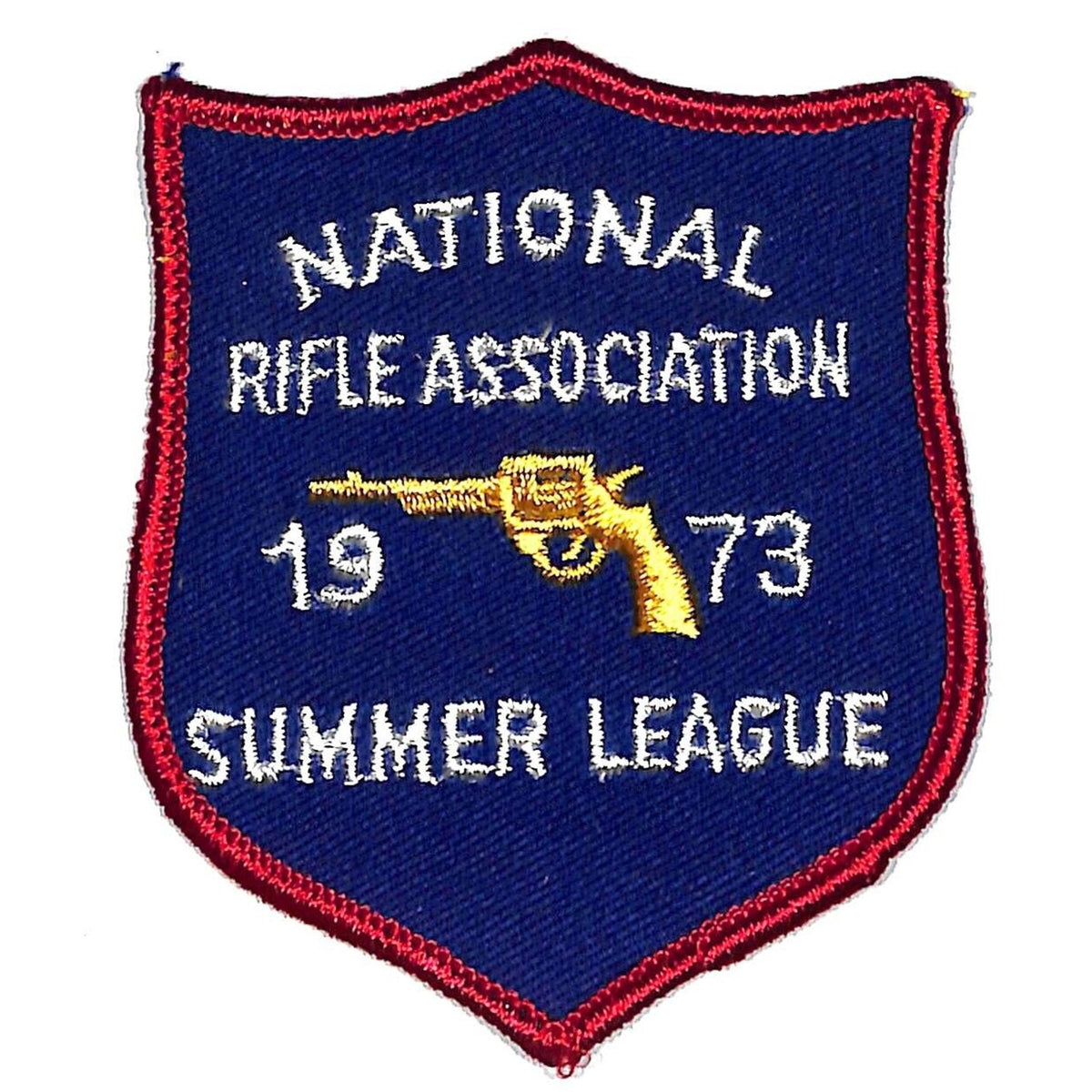 NRA Summer League 1973 Vintage Embroidered Patch 3 1/2" Pistol NOS - VGC