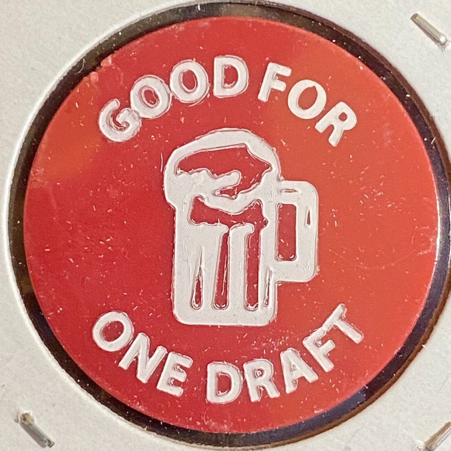 Milroy, PA Wilderness Lodge Red Plastic Token Good For One Draft Beer w/ Bear