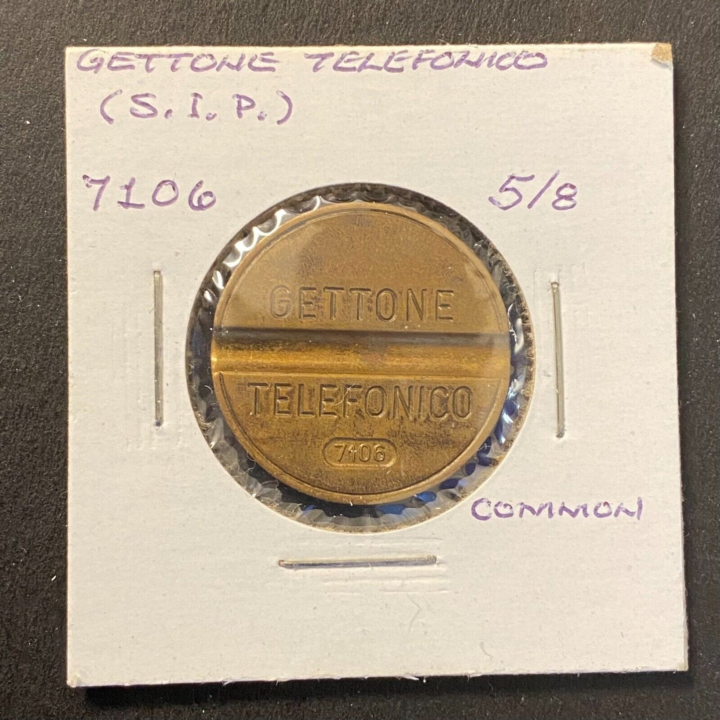 Gettone Telefonico Public Telephone Token 1971 Italy Bronze 24.5mm 7.2g #7106 VG
