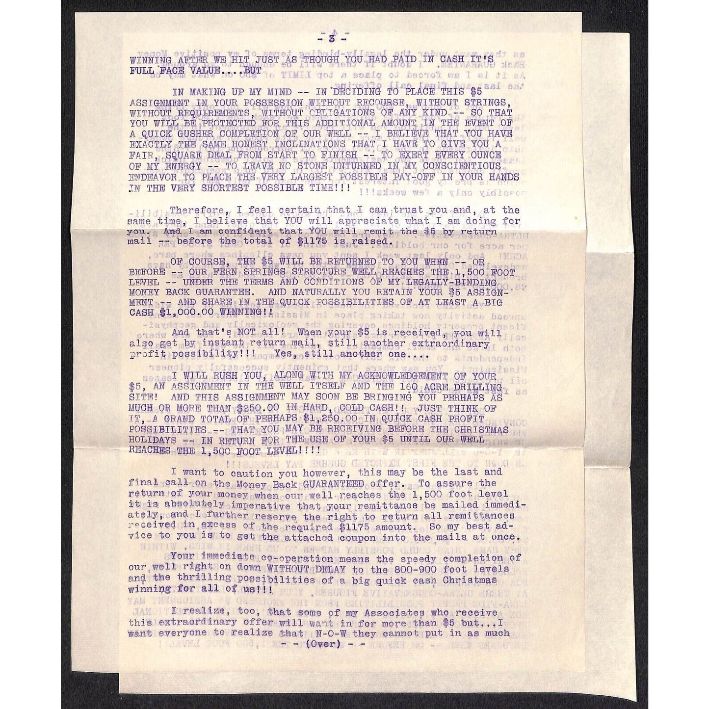 Jack R. Vale Dallas 1934 Oil Investment Scheme ? Promotion Letter 5pp
