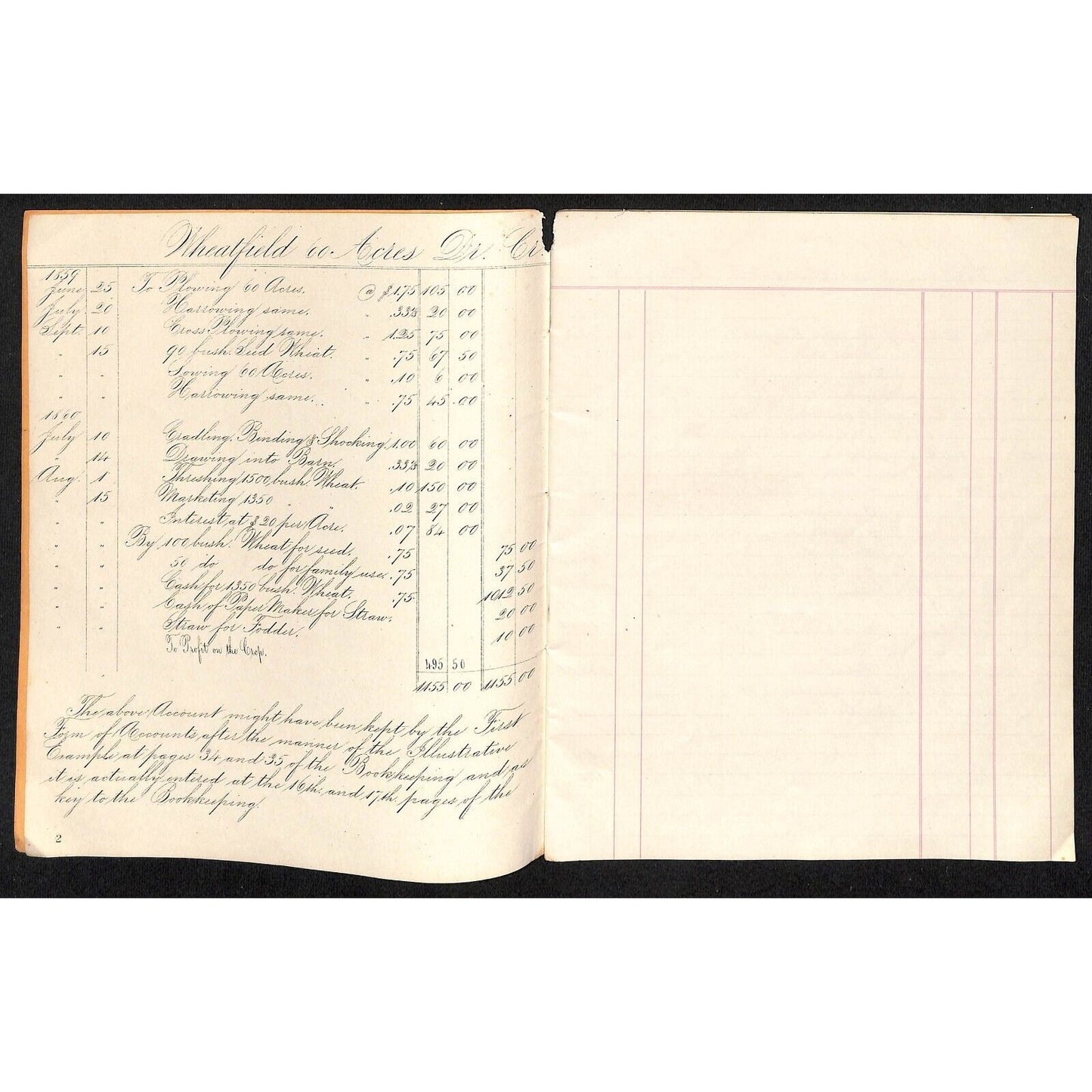 Nichols and Hall Book-Keeping Account for 1860 Wine & Cigar Merchant 24pp*