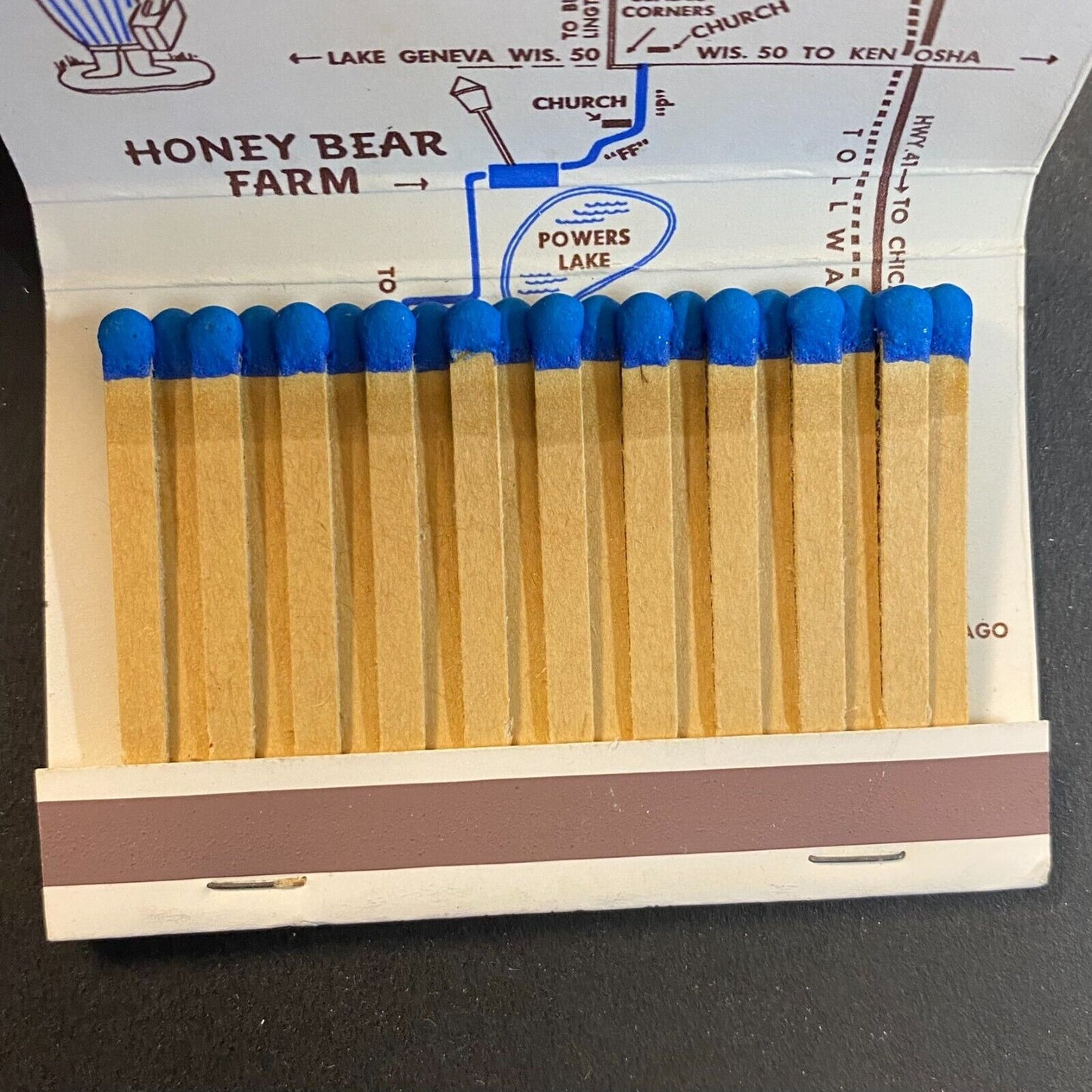 Honey Bear Farm Genoa City, WI c1951-73 Full 40-stk Matchbook VGC Scarce