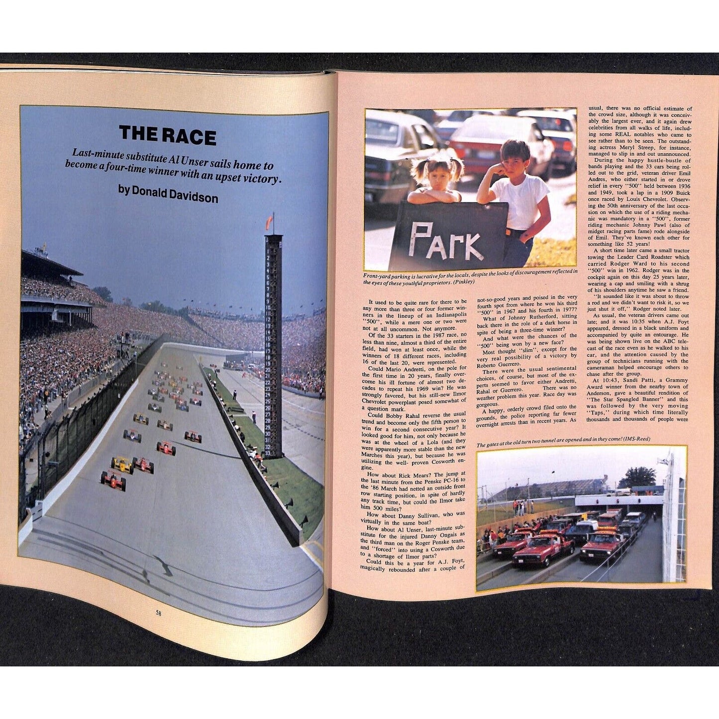 1987 Hungness Indianapolis 500 Yearbook Racing VGC 203pp 1lb 5oz