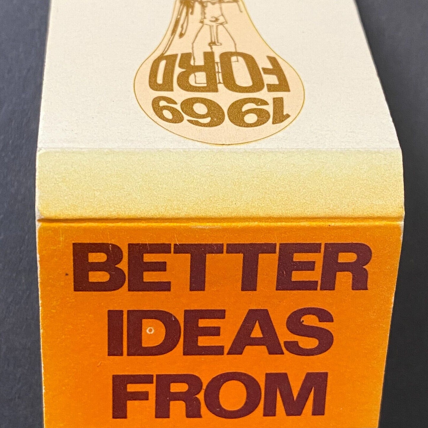 Lang & Thayer Bethel, CT "Better Ideals 1969 Ford" Full Matchbook Lightbulb