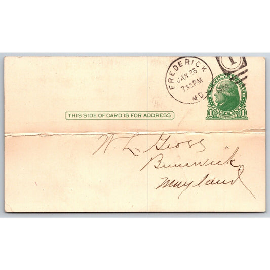 Lewis A. Rice Frederick, MD 1916 Payment Receipt Postcard