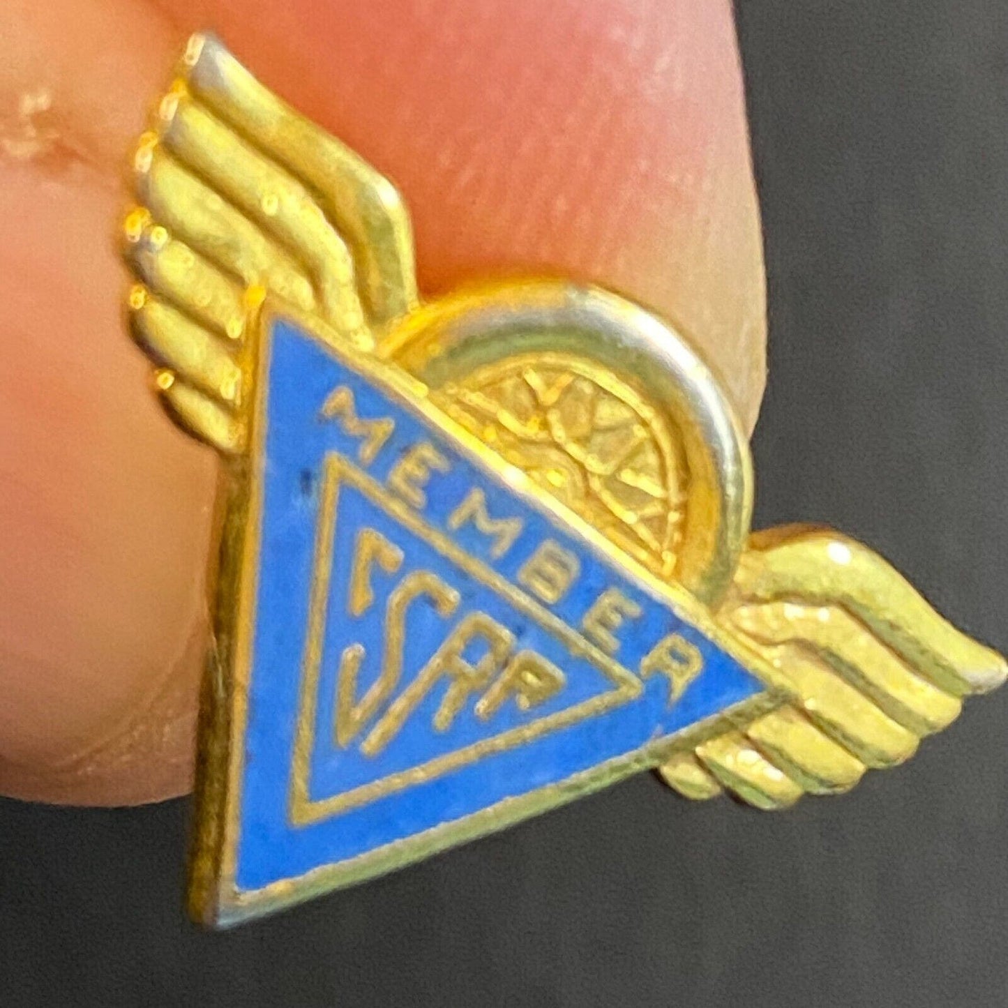CSRA Central States Racing Assoc. Enameled Lapel Pin c1960's "Member" Scarce