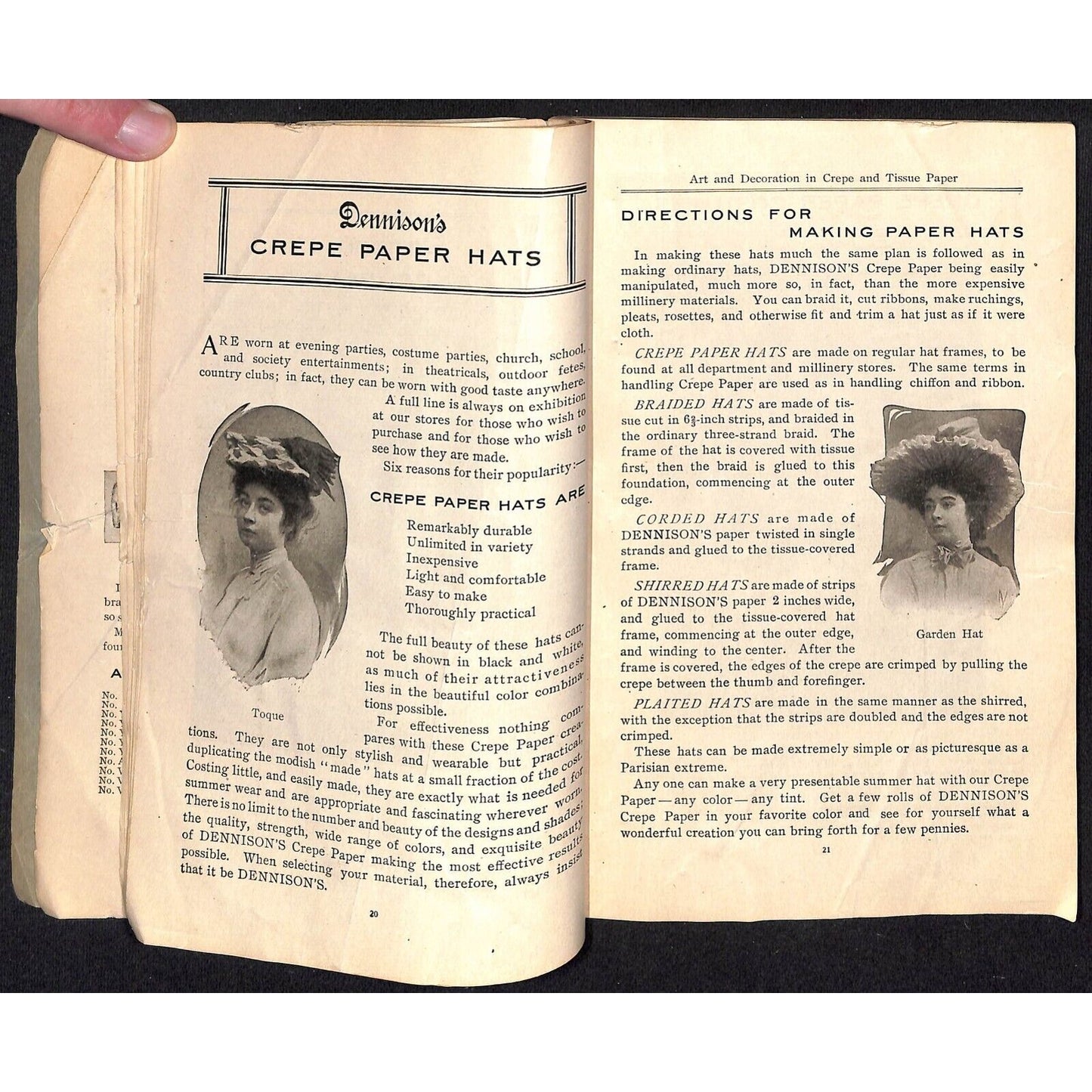 Dennison Manufacturing Crepe and Tissue Paper 1909 Catalog w/ Prices 95pp Scarce