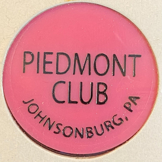 Johnsonburg, PA Piedmont Club c1970's-80's Plastic "Draft" Token