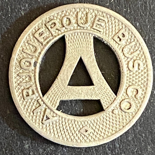 Albuquerque Bus Co. "Health Country" Transit Token 16mm VGC Hanging "A" (#28)