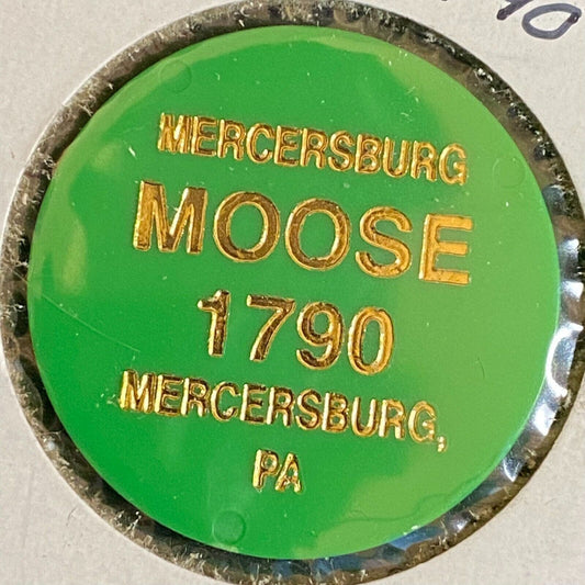 Mercersburg, PA Moose Lodge 1790 c1980's Plastic Drink Token "Soda"