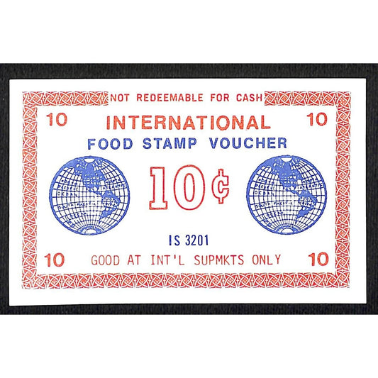 International Supermarkets NYC "Food Stamp Voucher" 10c Coupon c1972-75 VGC