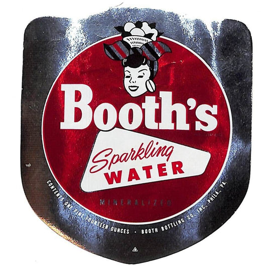 Booth's Sparkling Water Booth Bottling Philadelphia Foil Bottle Label c1940s-50s