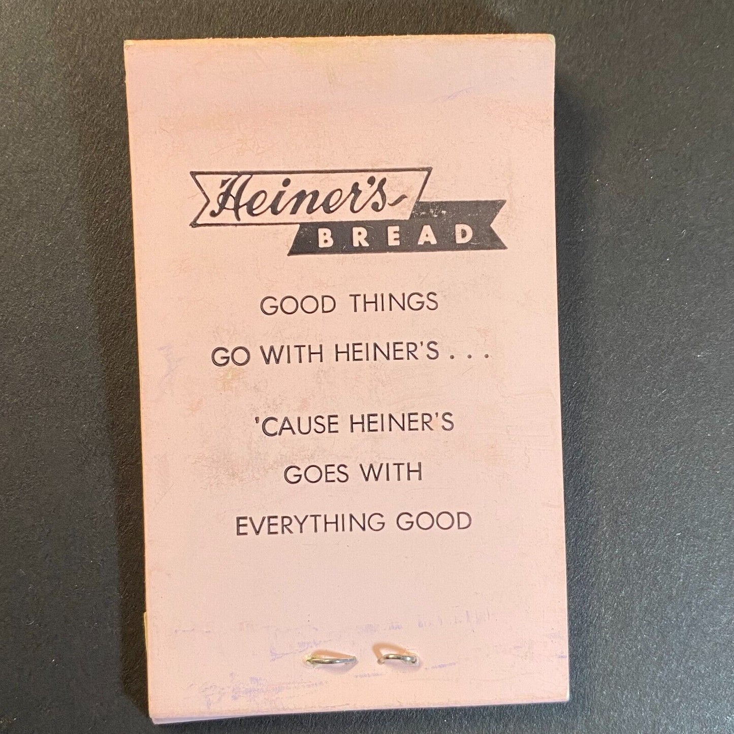 Heiner's Enriched Bread Matchbook-Style Pocket Advertising Sewing Kit c1960-80