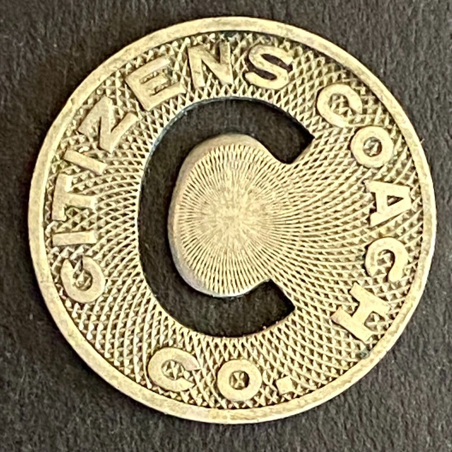 Citizens Coach Co. Little Rock AR G/F One Fare Transit Token 16mm