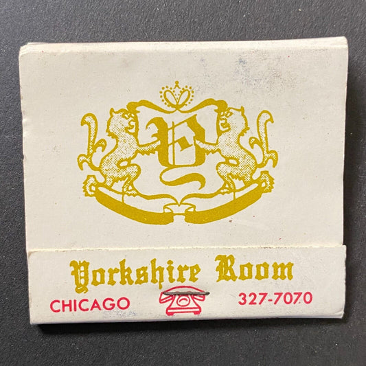 Yorkshire Room Restaurant Chicago Full Matchbook Piano Art c1974-80's VGC