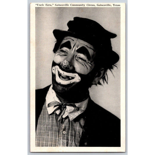 "Uncle Ezra" Gainesville Community Texas Circus Postcard c1935-45 NP VGC