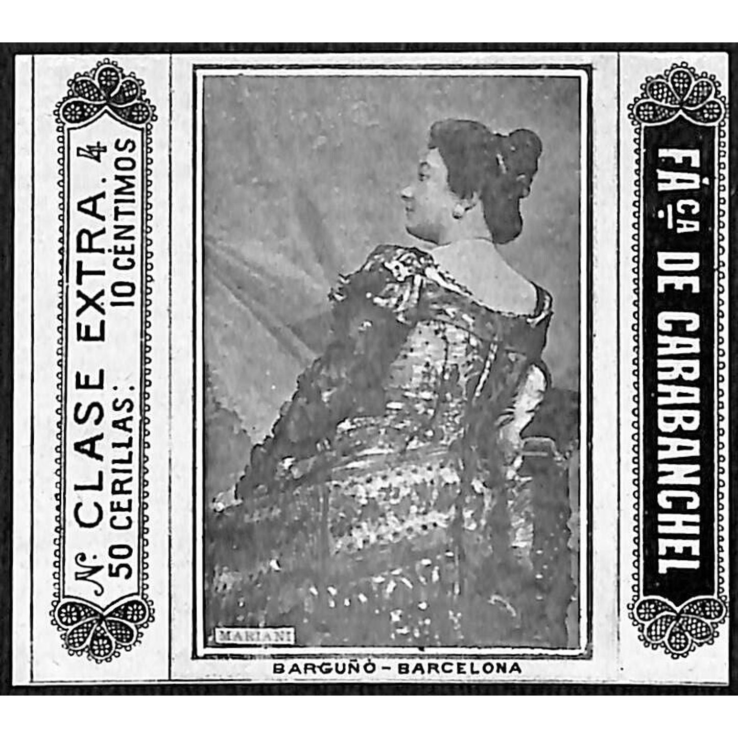 Teresa Mariani ? Stage Actress Barcelona c1920's Matchbox Label VGC